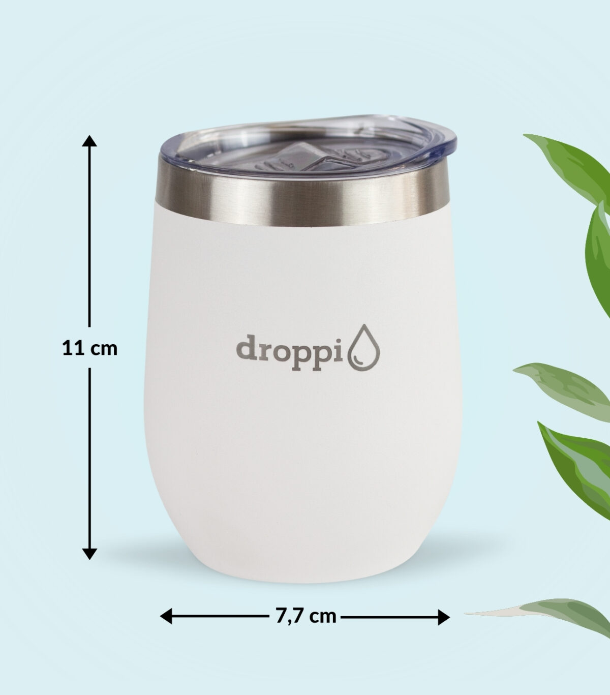 Droppi Flipp Tumbler Fehér, méretekkel