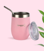 Droppi Flipp Tumbler Light Pink, BPA-mentes tetővel és nemesacél szívószállal