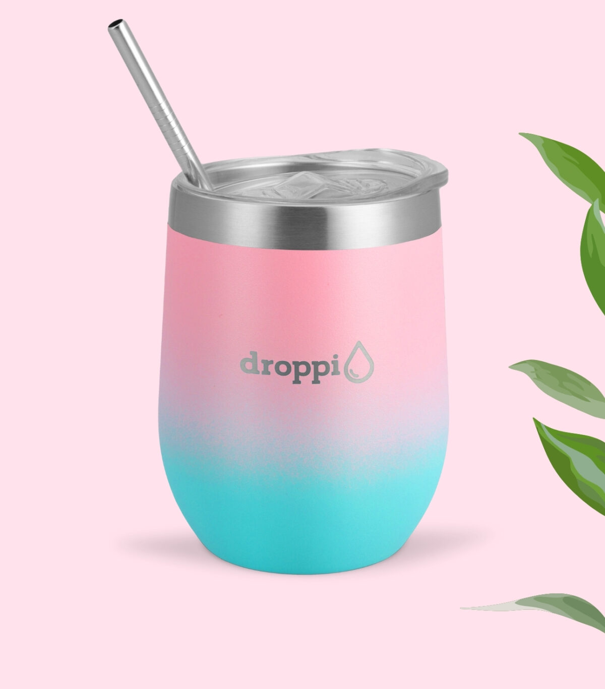 Droppi Flipp Tumbler Pink-Türkiz, zárt állapotban