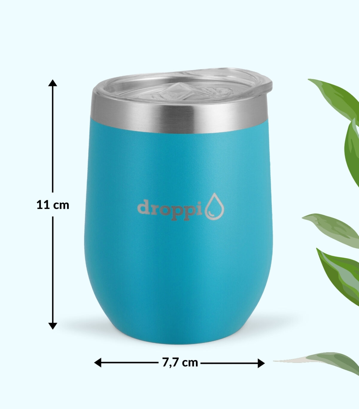 Droppi Flipp Tumbler Tengerkék, méretekkel