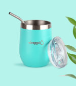 Droppi Flipp Tumbler Türkiz, BPA-mentes tetővel és nemesacél szívószállal