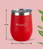 Droppi Flipp Tumbler Tűzpiros, méretekkel
