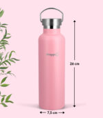 Droppi Lima Hőtartó Palack Light Pink, méretekkel