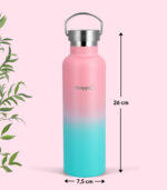 Droppi Lima Hőtartó Palack Pink-Türkiz, méretekkel