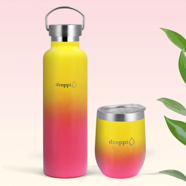 Droppi Tumbler és Palack Termékcsomag Sárga Pink
