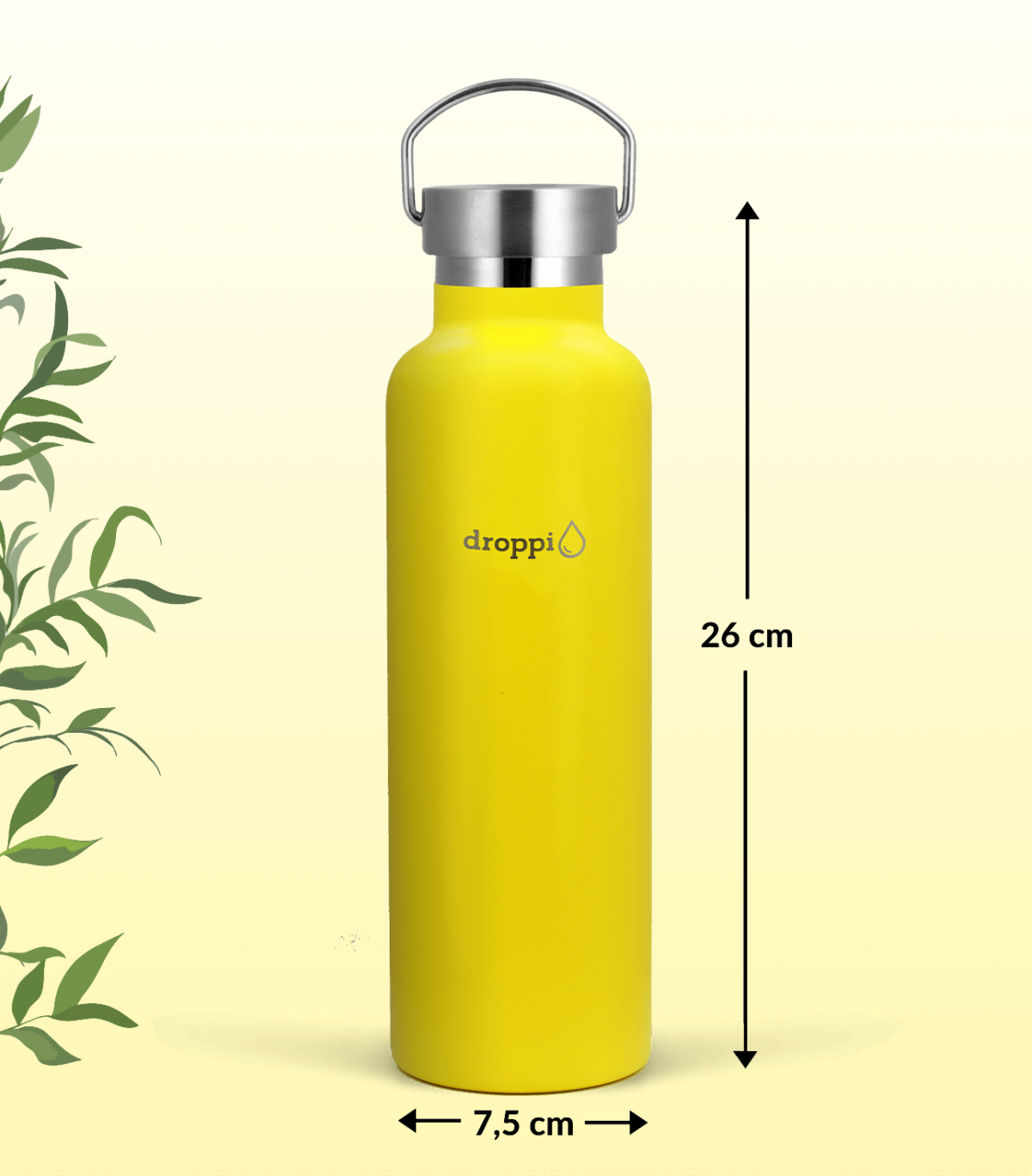 Droppi Lima Hőtartó Palack Citromsárga (750ml) fém kupakkal