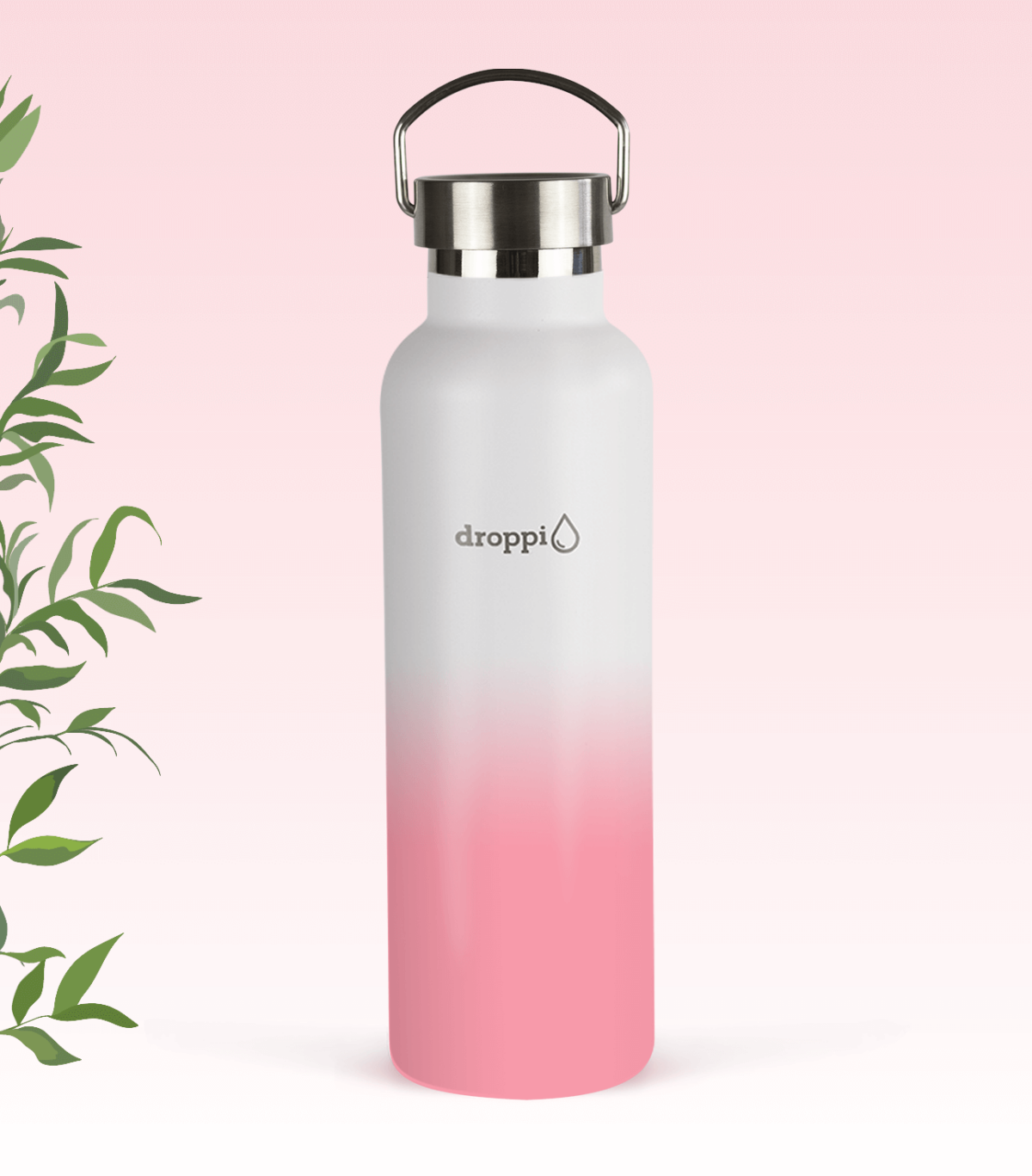 Droppi Lima Hőtartó Palack Fehér-Pink (750ml) fém kupakkal