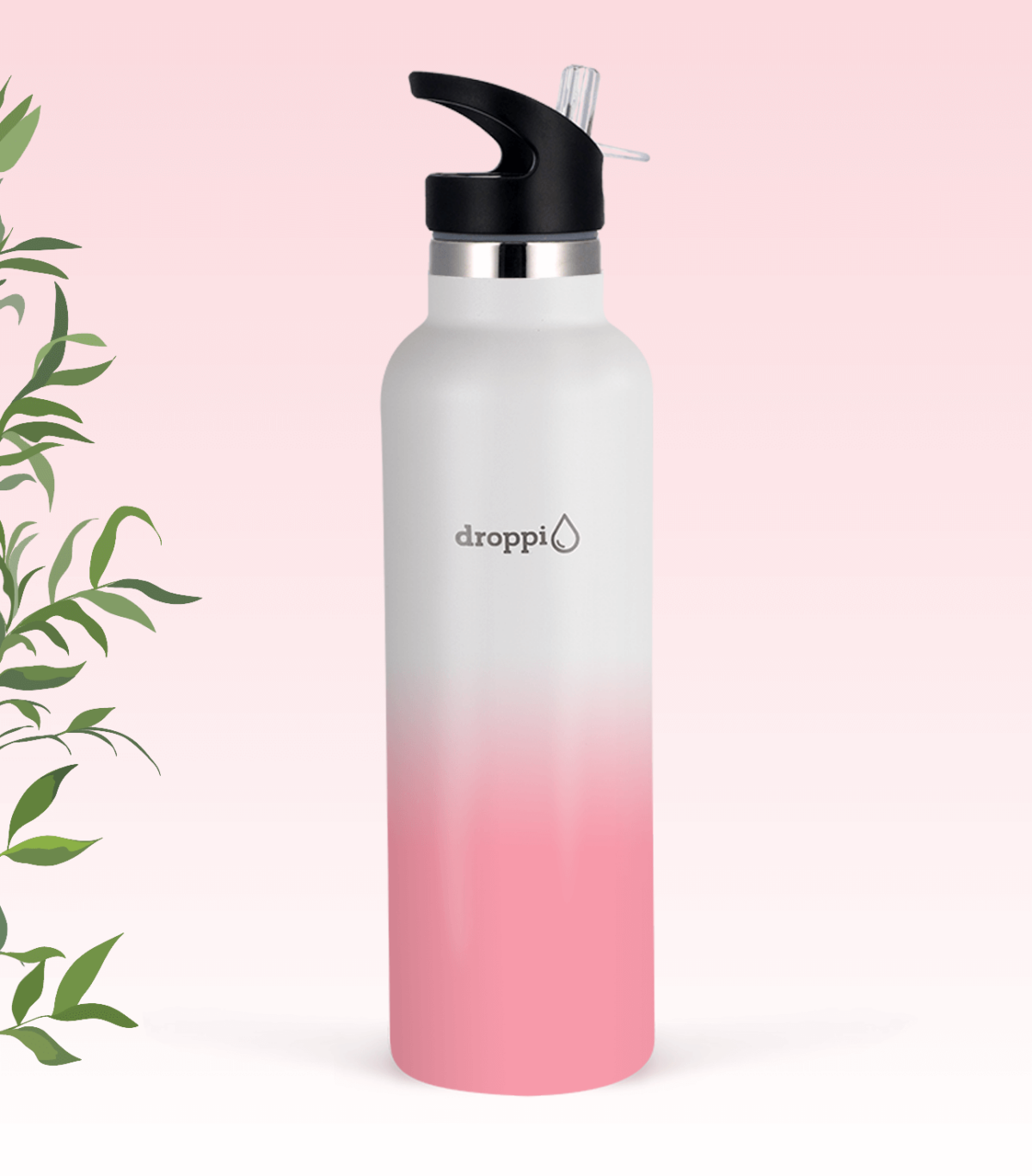 Droppi Lima Hőtartó Palack Fehér-Pink (750ml) sport kupakkal