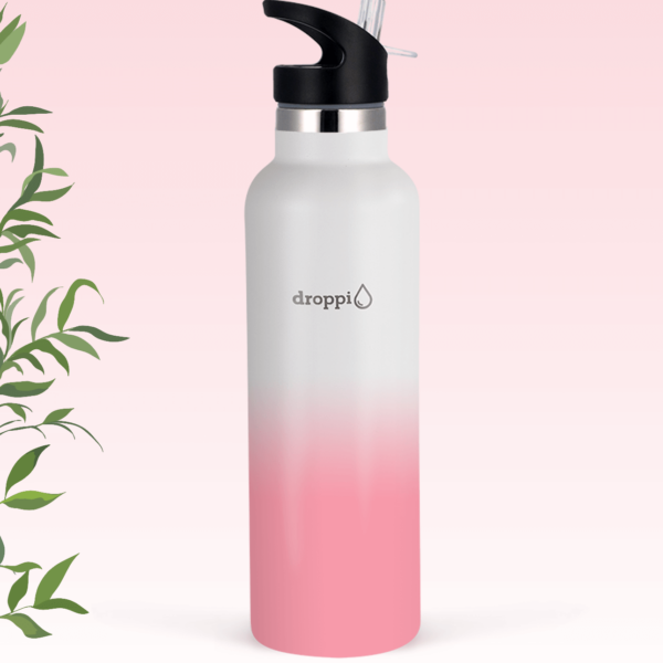 Droppi Lima Hőtartó Palack Fehér-Pink (750ml) sport kupakkal